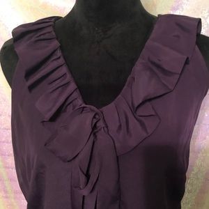 Merona Size XL Purple V-neck With Pussy Bow Neck